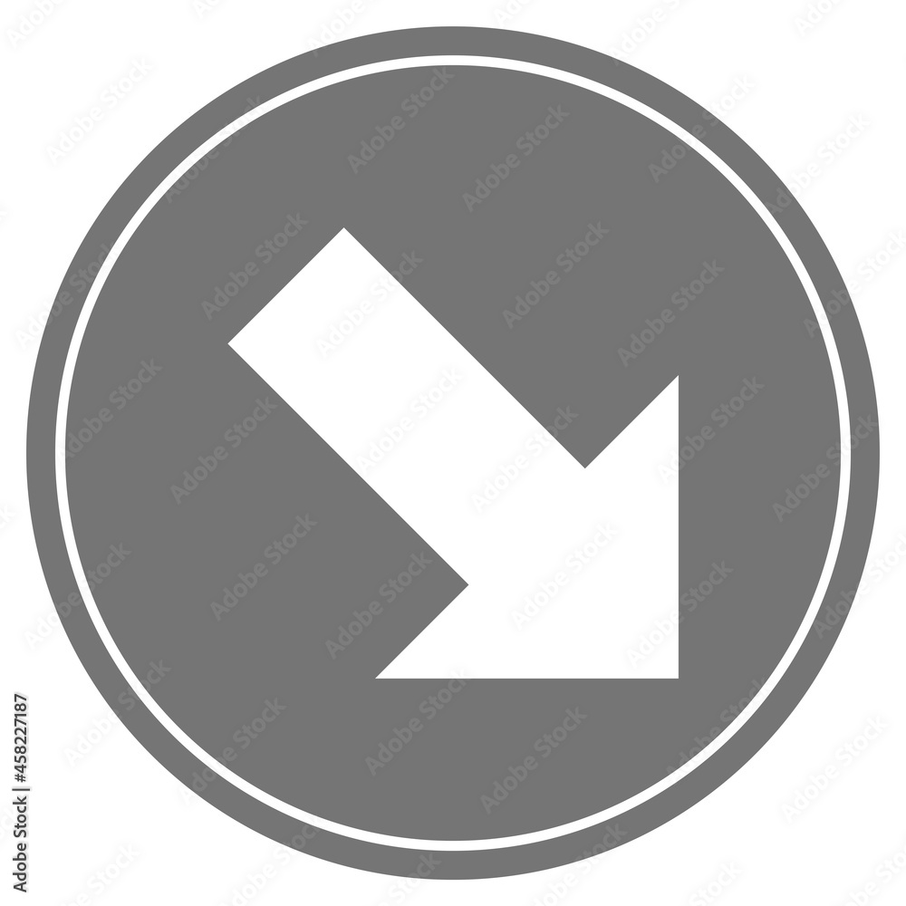 Pfeil Symbol nach unten auf rundem grauen Button Pfeil Symbol nach unten auf rundem grauen Button