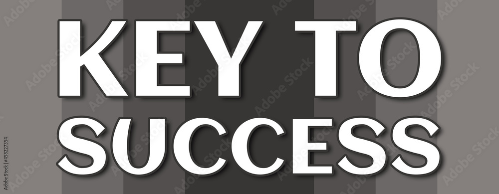Key To Success - text written on grey striped background Key To Success - text written on grey striped background