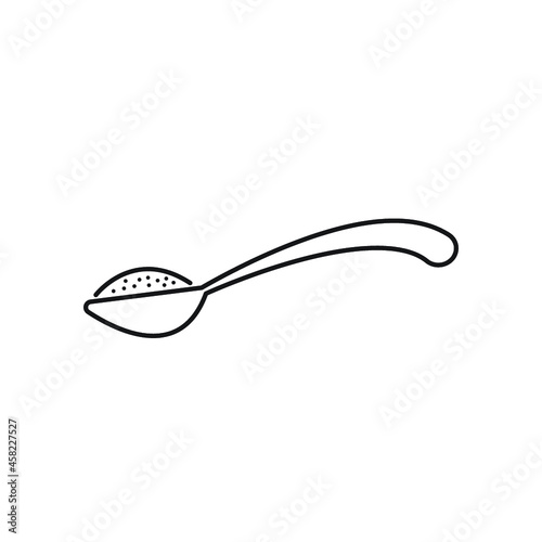 Spoon with sugar  salt  flour or other ingredient line icon