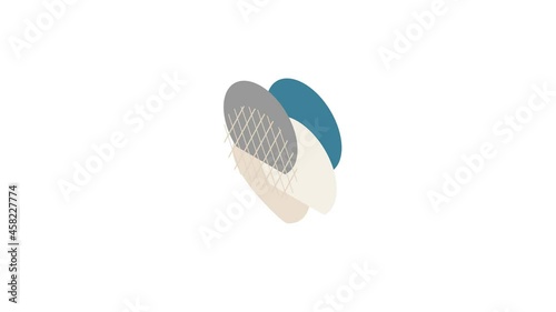 Skyscraper Aldar HQ icon animation isometric best object on white backgound photo