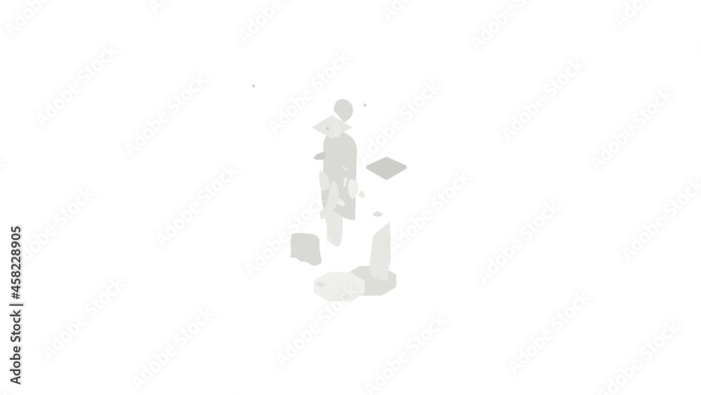 Monument in Seoul icon animation isometric best object on white backgound Monument in Seoul icon animation isometric best object on white backgound