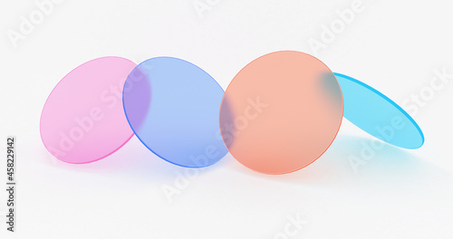 Transparent colored circles overlap on white background.