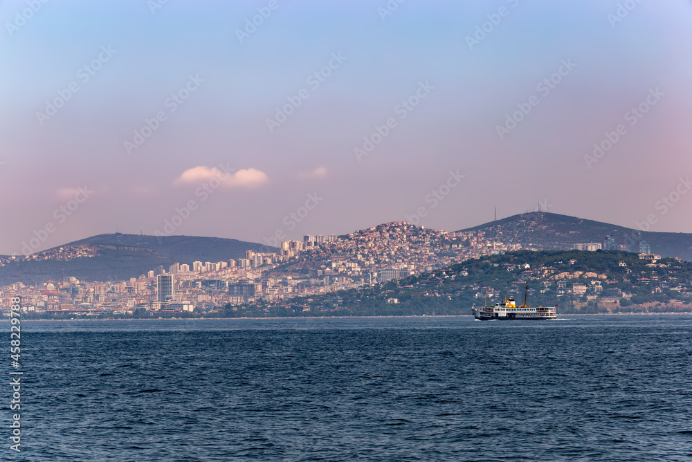 The coast of Istanbul view from Marmara sea, Turkey