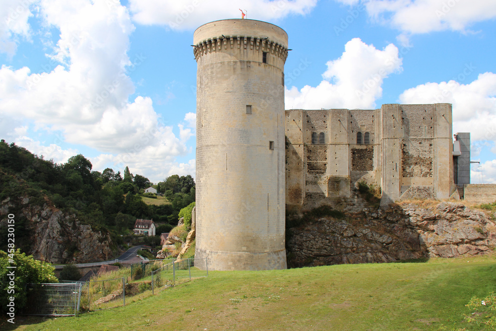 medieval castle in falaise in normandy (france)