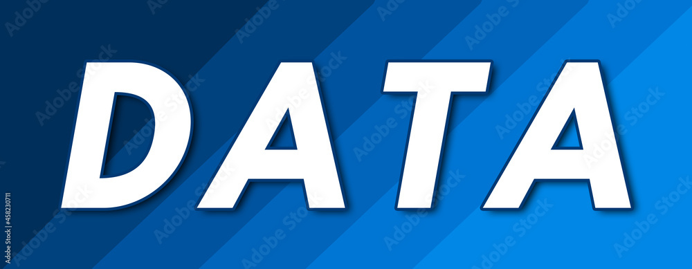 Data - text written on striped blue background Data - text written on striped blue background