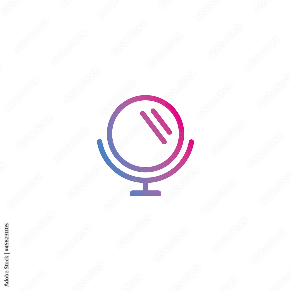 Mirror salon outline gradient icon vector Mirror salon outline gradient icon vector