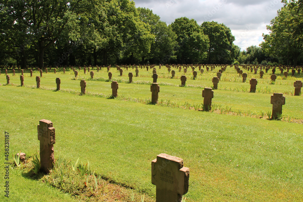 Naklejka premium german military cemetery in lisieux in normandy (france)