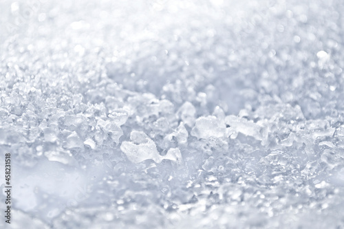 Blue ice crystal texture, close up. © Tamas