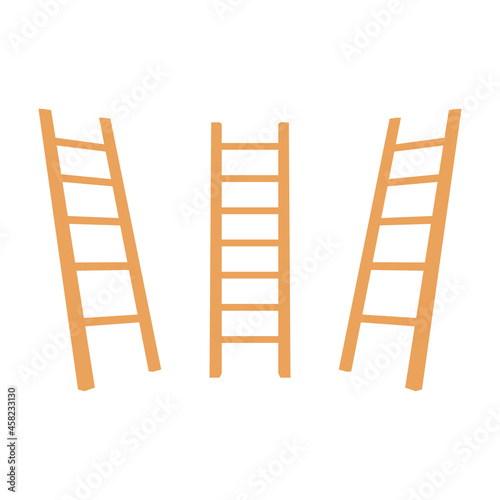 Folding ladder on white background. Folding ladder vector.