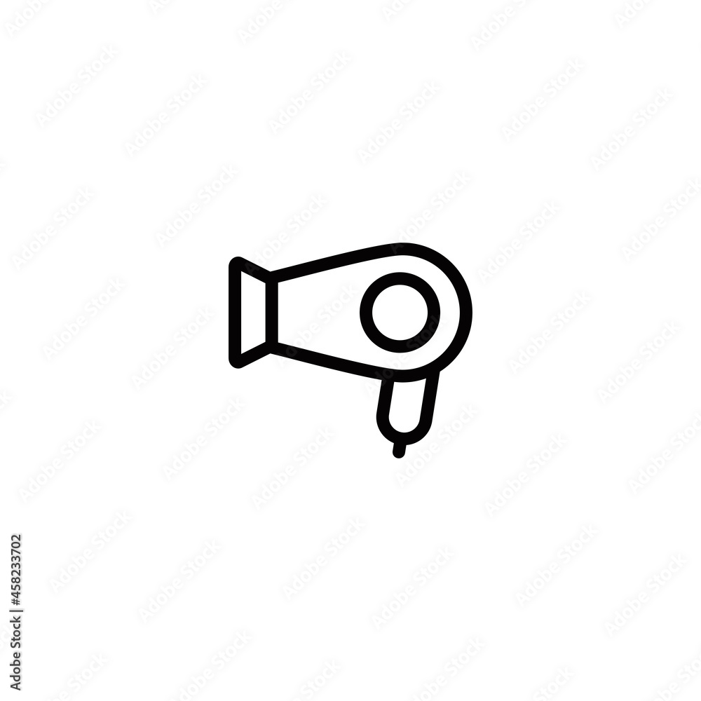 Hairdryer outline flat icon vector Hairdryer outline flat icon vector