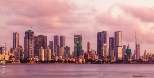 Mumbai- Skyline of an island city.