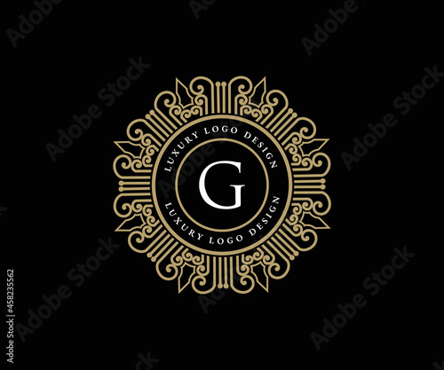 Vintage luxury ornamental logo with floral ornament. Suitable for whiskey, alcohol, beer, brewery, wine, barber shop, coffee shop, tattoo studio, salon, boutique, hotel, shop signage restaurant hotel 