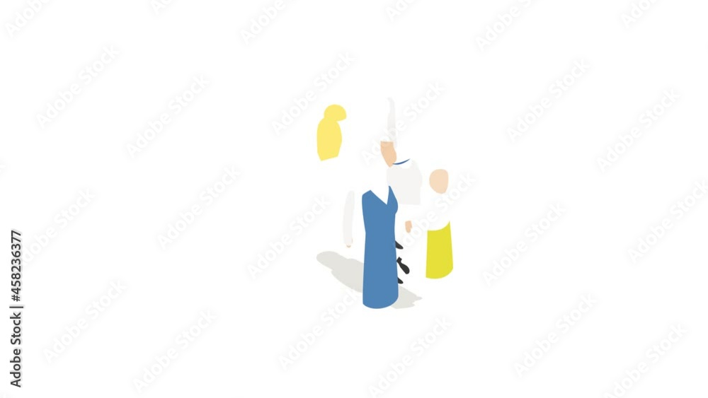 Woman wearing in traditional swedish national costume icon animation isometric best object on white backgound Woman wearing in traditional swedish national costume icon animation isometric best object on white backgound