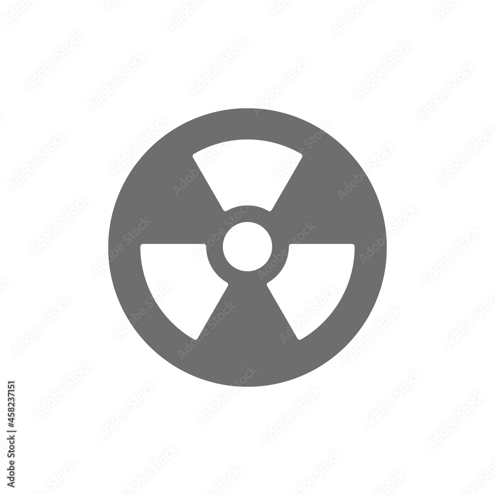 Radiation hazard sign grey icon. Isolated on white background Radiation hazard sign grey icon. Isolated on white background