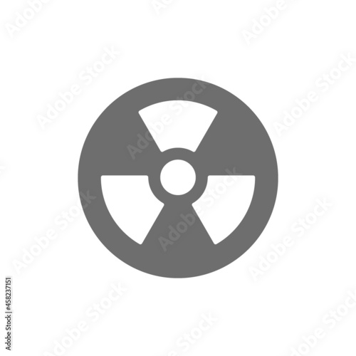 Radiation hazard sign grey icon. Isolated on white background