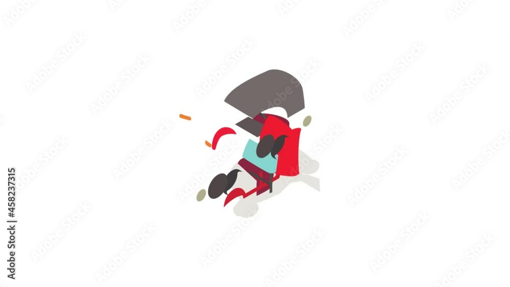 Red tuk tuk icon animation isometric best object on white backgound Red tuk tuk icon animation isometric best object on white backgound