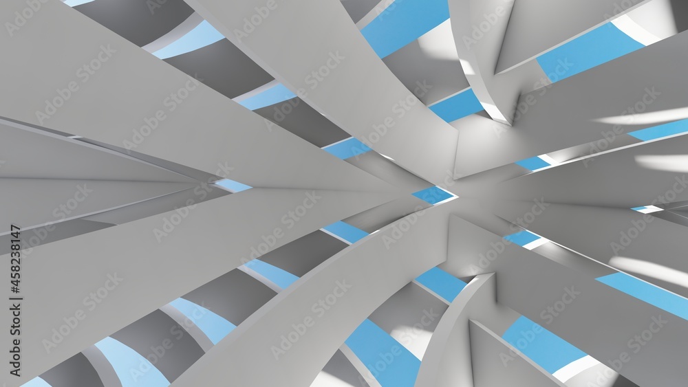 Obraz premium Abstract architecture background geometric pattern of design 3d render