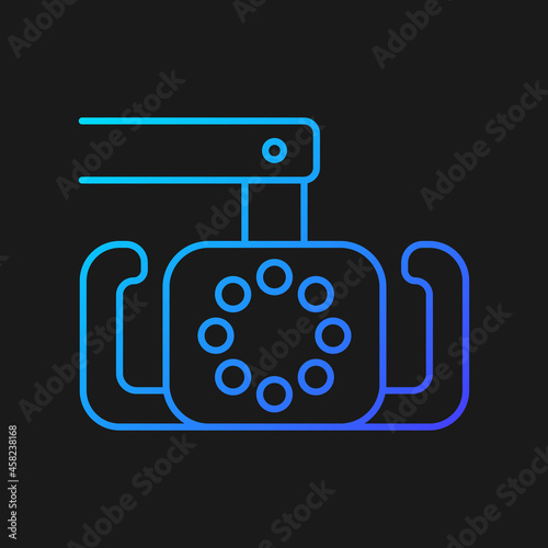 Dental operatory light gradient vector icon for dark theme. Lightening oral cavity during orthodontic procedure. Thin line color symbol. Modern style pictogram. Vector isolated outline drawing