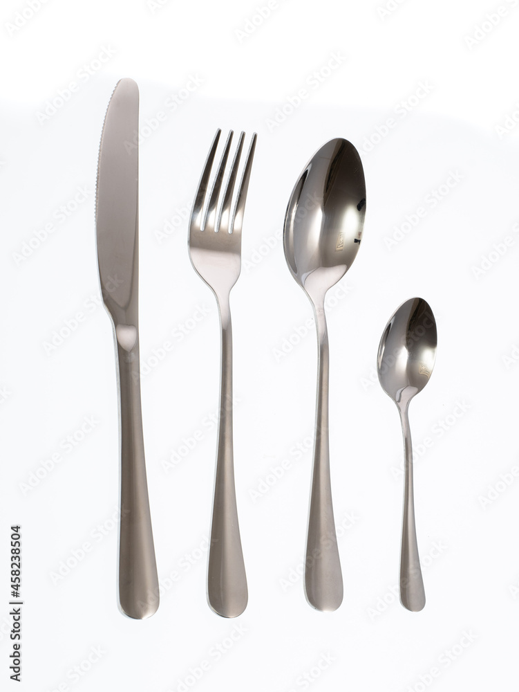 cutlery, spoon fork knife on white background cutlery, spoon fork knife on white background