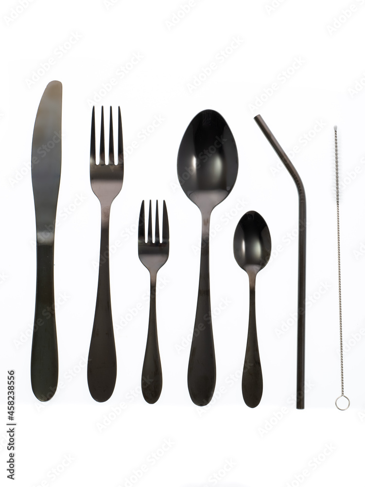 cutlery, spoon fork knife on white background cutlery, spoon fork knife on white background