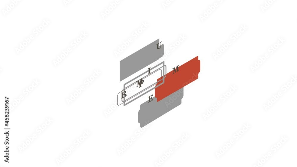 Rectangular label premium icon animation isometric best object on white backgound Rectangular label premium icon animation isometric best object on white backgound