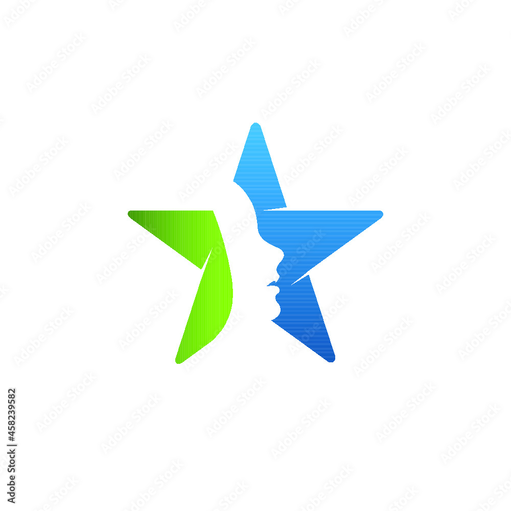 Fototapeta premium Logo Star Face Icon