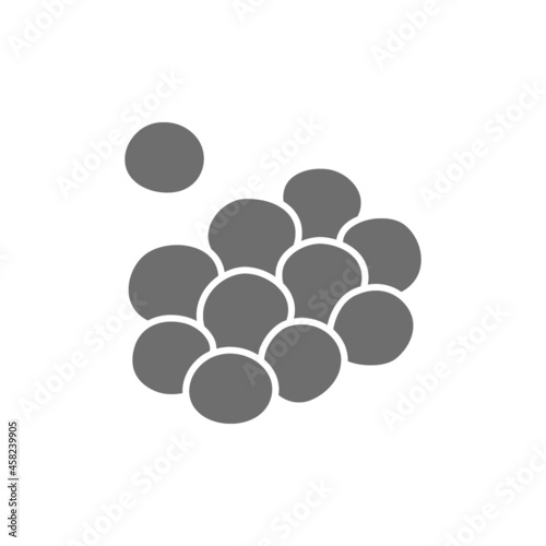Vector caviar, reptile egg, cell grey icon.