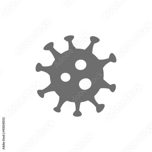 Virus, microbe, bacteria grey icon. Isolated on white background