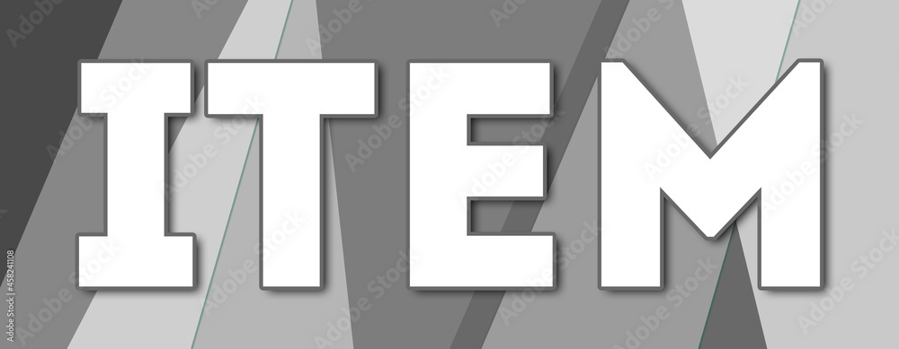 Item - text written on gray background Item - text written on gray background