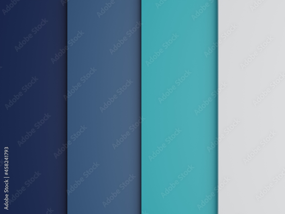 shaped background. color palette. colored card. blue color combination. 3d rendering