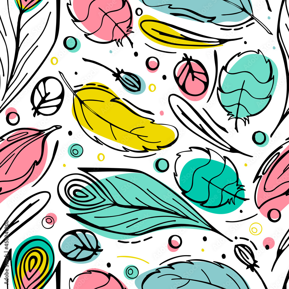 Colorful Feather with dots. Colorful Feather with dots.