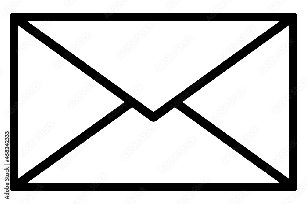 Mail envelope. Transparent envelope icon. Email address sign. Letter  symbol. Stock Vector