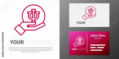 Logotype line Psychology icon isolated on white background. Psi symbol. Mental health concept, psychoanalysis analysis and psychotherapy. Logo design template element. Vector