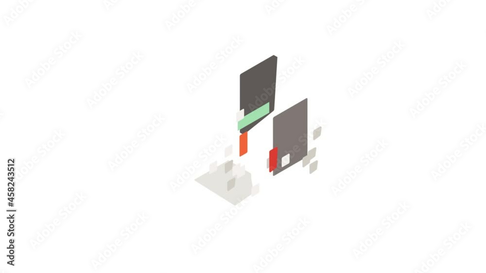 Calculator icon animation isometric best object on white backgound Calculator icon animation isometric best object on white backgound