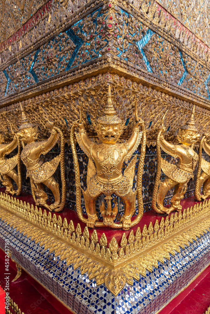 Golden garuda at Wat Phra Kaew (Temple of the Emerald Buddha) in Bangkok, Thailand