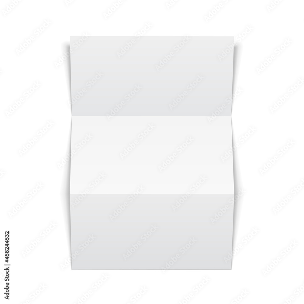 Mockup Blank Four Folded Fold Paper Leaflet, Flyer, Broadsheet, Flier, Follicle, Leaf A4 With Shadows. Illustration On White Background Isolated. Mock Up Template Ready For Your Design. Vector EPS10 Mockup Blank Four Folded Fold Paper Leaflet, Flyer, Broadsheet, Flier, Follicle, Leaf A4 With Shadows. Illustration On White Background Isolated. Mock Up Template Ready For Your Design. Vector EPS10
