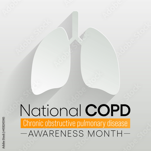 COPD (Chronic Obstructive Pulmonary Disease) Awareness month is observed every year in November, is the name for a group of lung conditions that cause breathing difficulties. Vector illustration