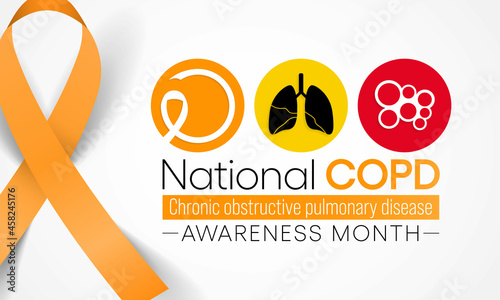 COPD (Chronic Obstructive Pulmonary Disease) Awareness month is observed every year in November, is the name for a group of lung conditions that cause breathing difficulties. Vector illustration