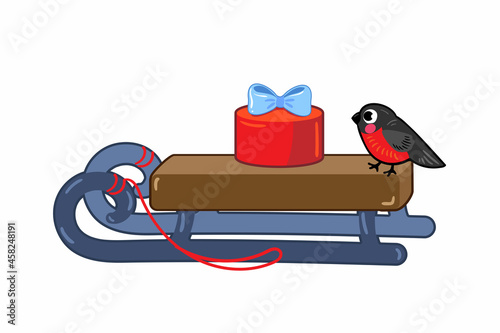 Sledge, vector illustration isolated on a white background.