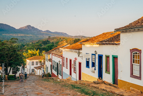 Centro Histórico de Tiradentes com a Serra de São José ao fundo, Minas Gerais, Brasil photo