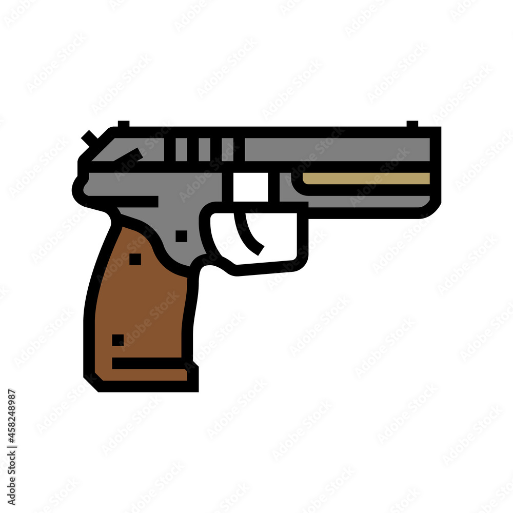 gun weapon color icon vector. gun weapon sign. isolated symbol illustration