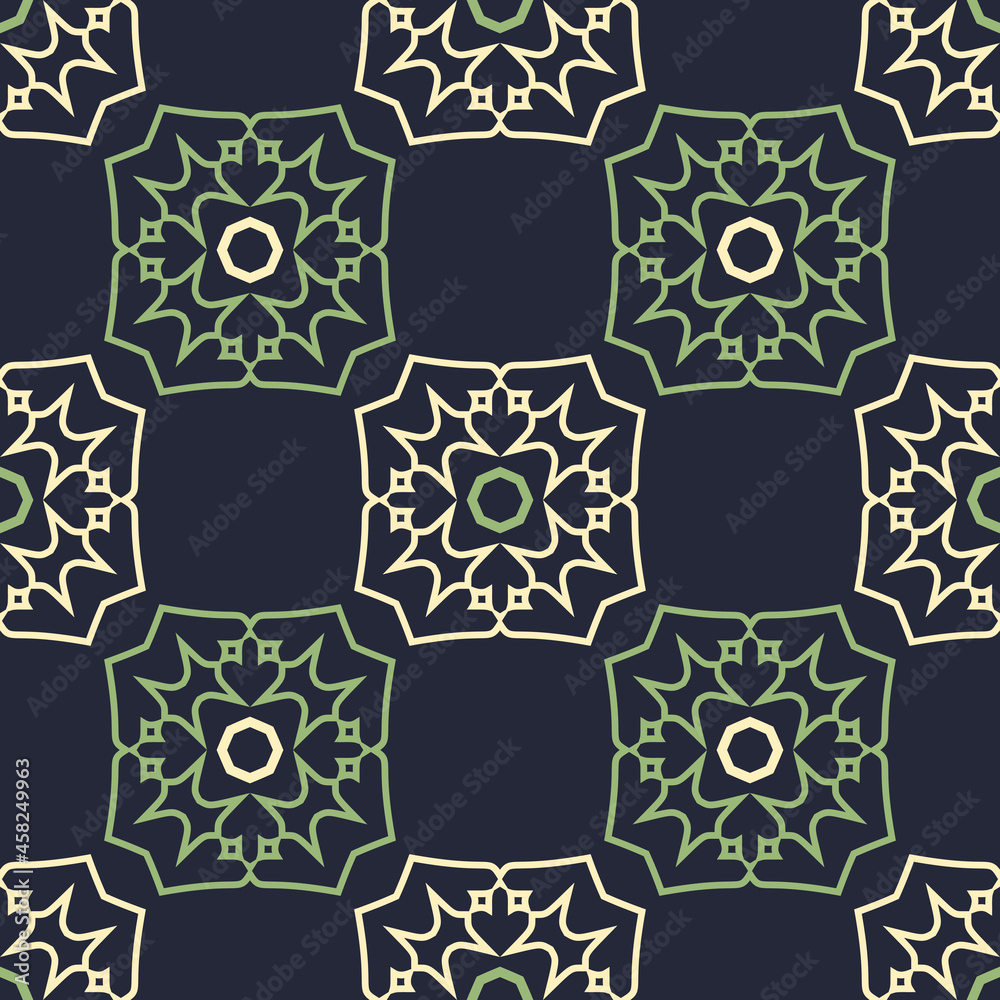 Seamless pattern with geometric ornament.