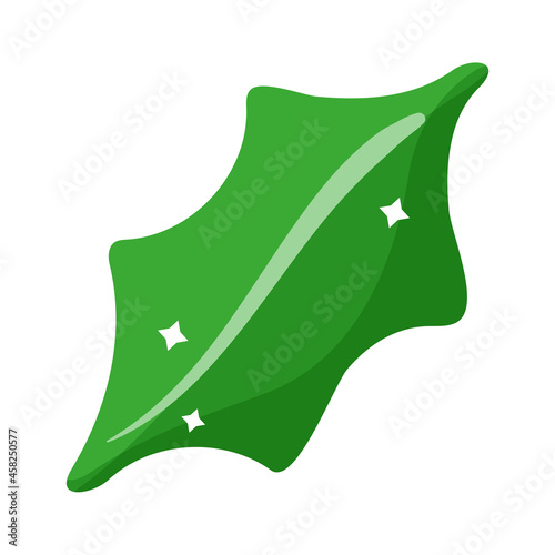 Christmas cartoon festive holly leaf.