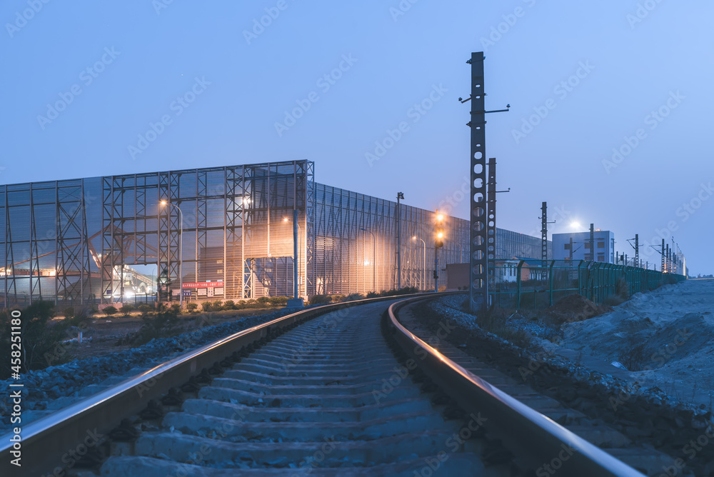 Fototapeta premium The tracks in the night