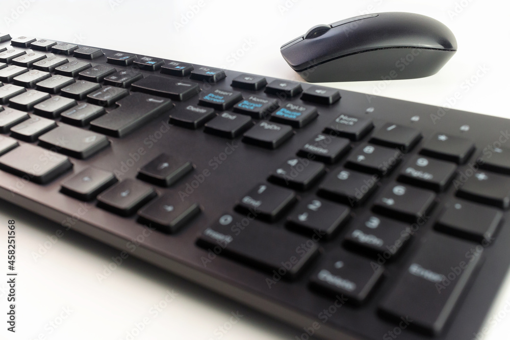 black keyboard on a white background black keyboard on a white background
