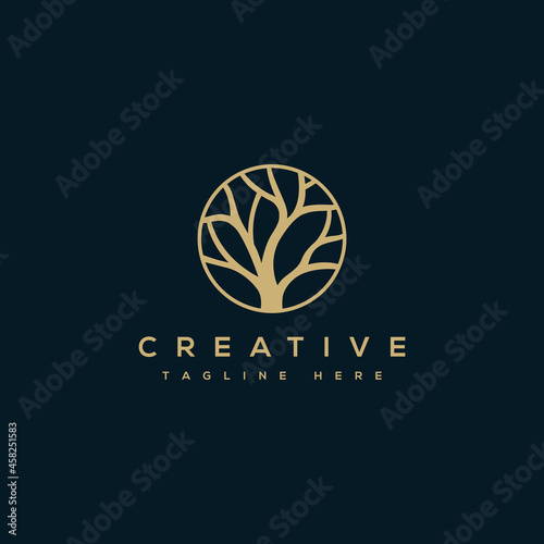 Tree logo creative. Nature trees vector logo illustration