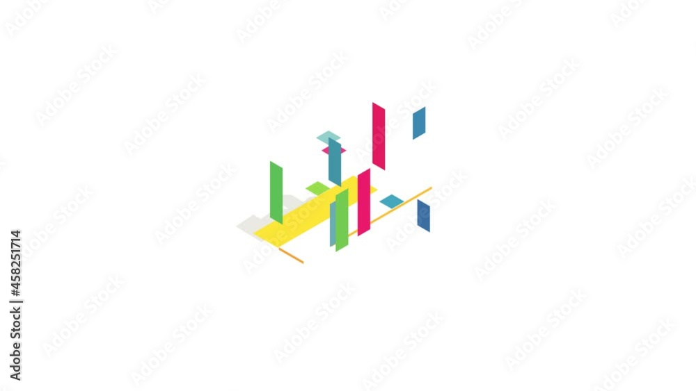Chart in columns icon animation isometric best object on white backgound Chart in columns icon animation isometric best object on white backgound
