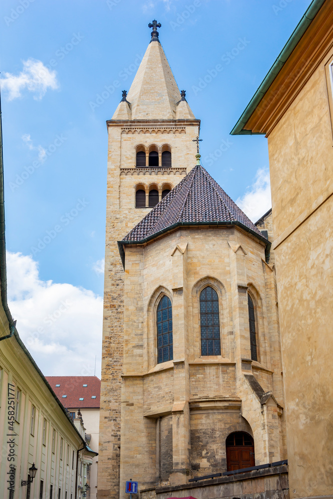 Tower and church in Prague castle, Czech Republic