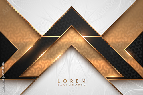 Abstract black gold and white lyxury geometric background