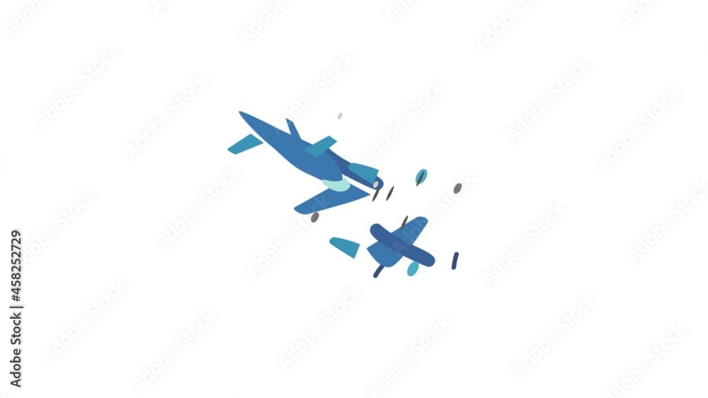 Blue small plane icon animation isometric best object on white backgound Blue small plane icon animation isometric best object on white backgound